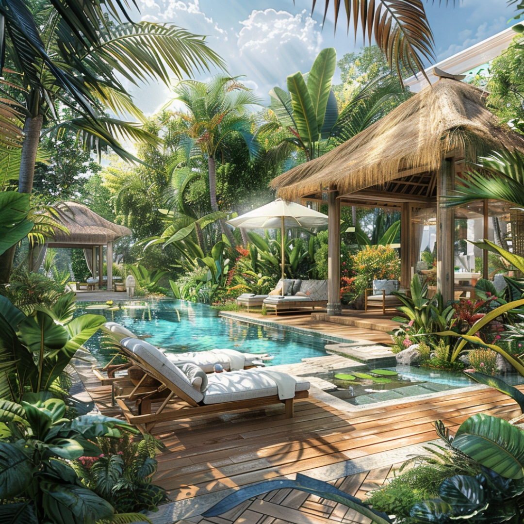 Bespoke Lush Tropical Design for Home Gardens & Yards
