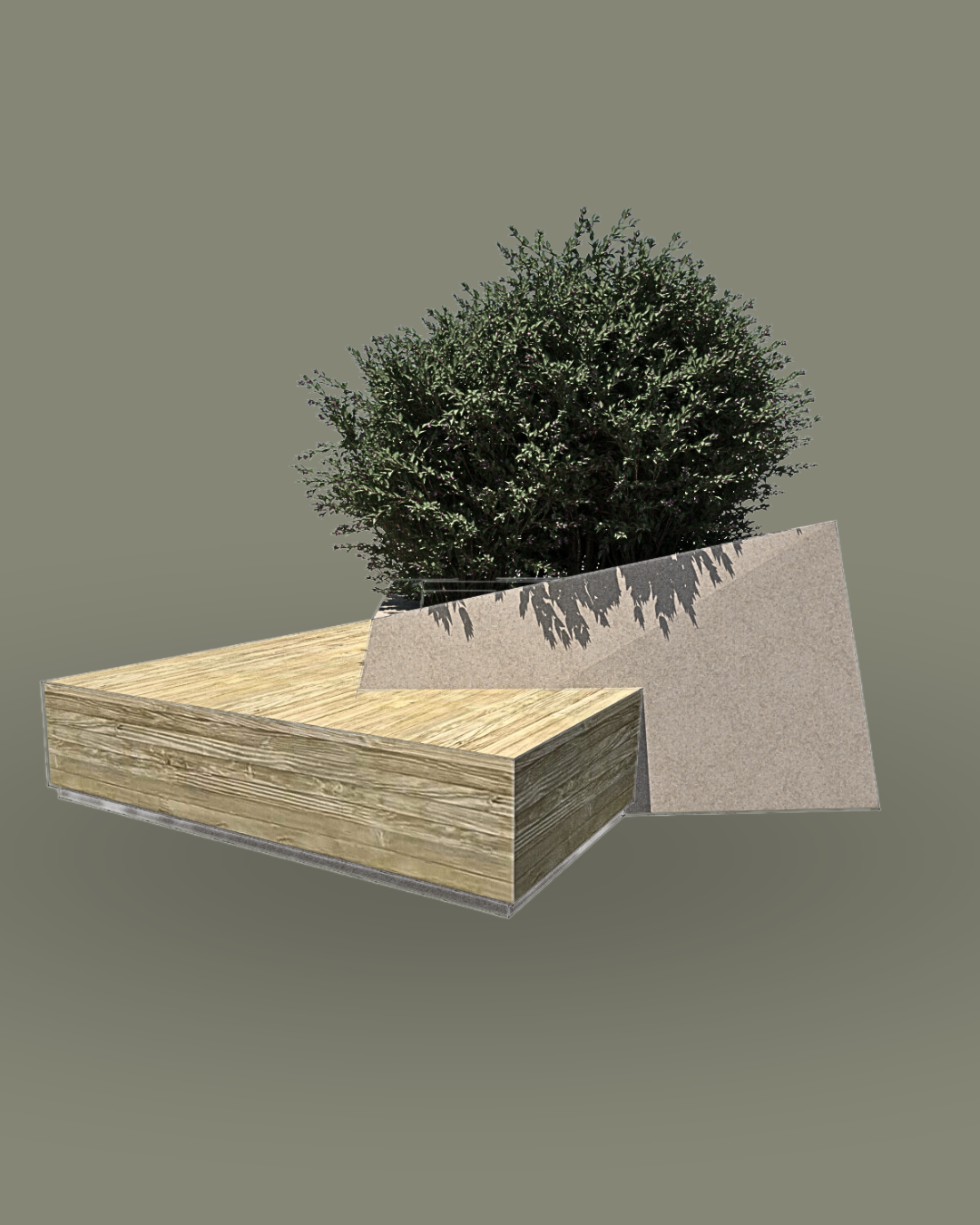 AmberBloom Square Planter Seat