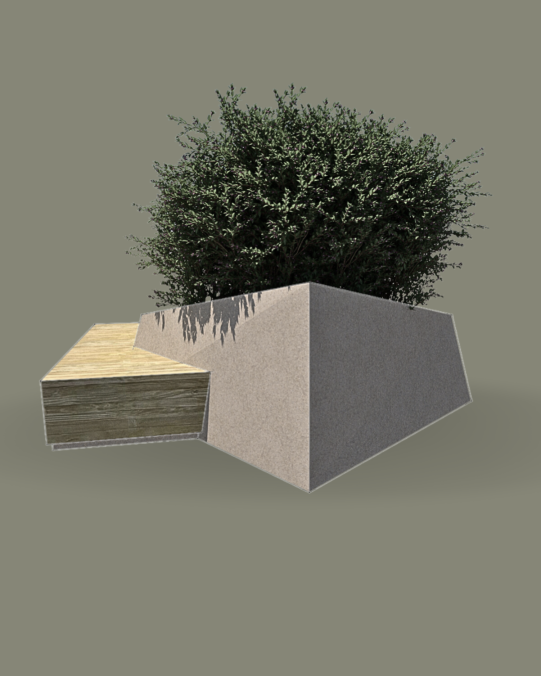 AmberBloom Square Planter Seat