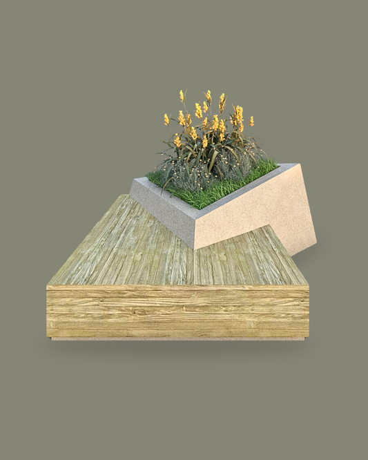 AmberBloom Square Planter Seat